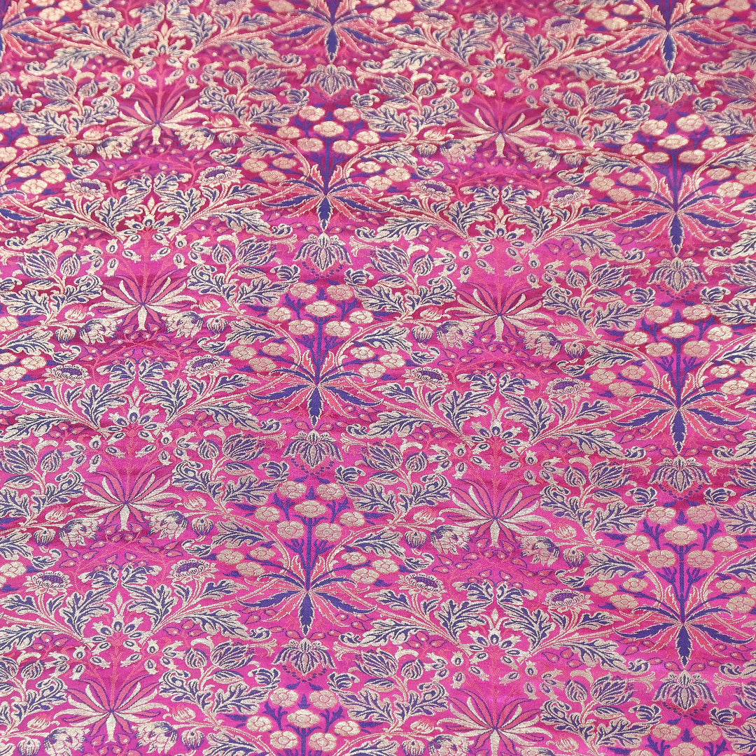 Luxury Katan Silk Tehra Zari Brocade Fabric |Traditional Designer Woven Ethnic Fabricc | RS0350-E