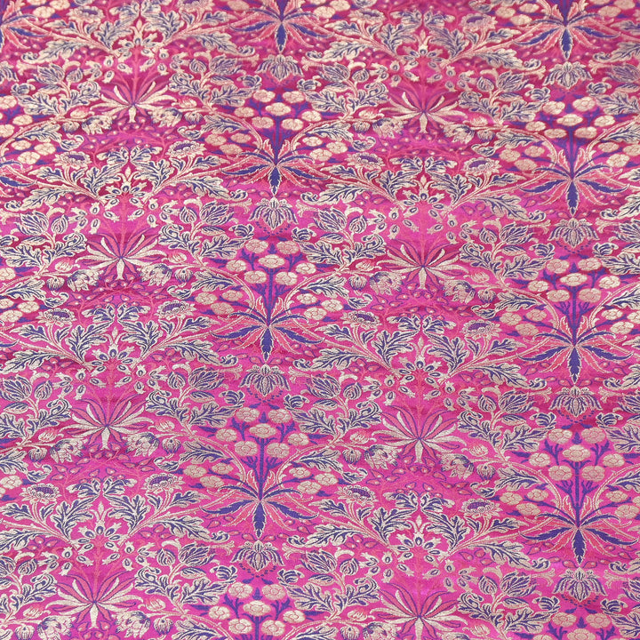 Luxury Katan Silk Tehra Zari Brocade Fabric |Traditional Designer Woven Ethnic Fabricc | RS0350-E
