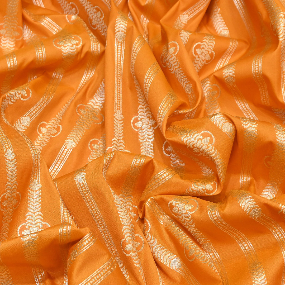 Elegant Chanderi Paudi Brocade Fabric | Soft Lightweight Designer Fabric | 000274-05