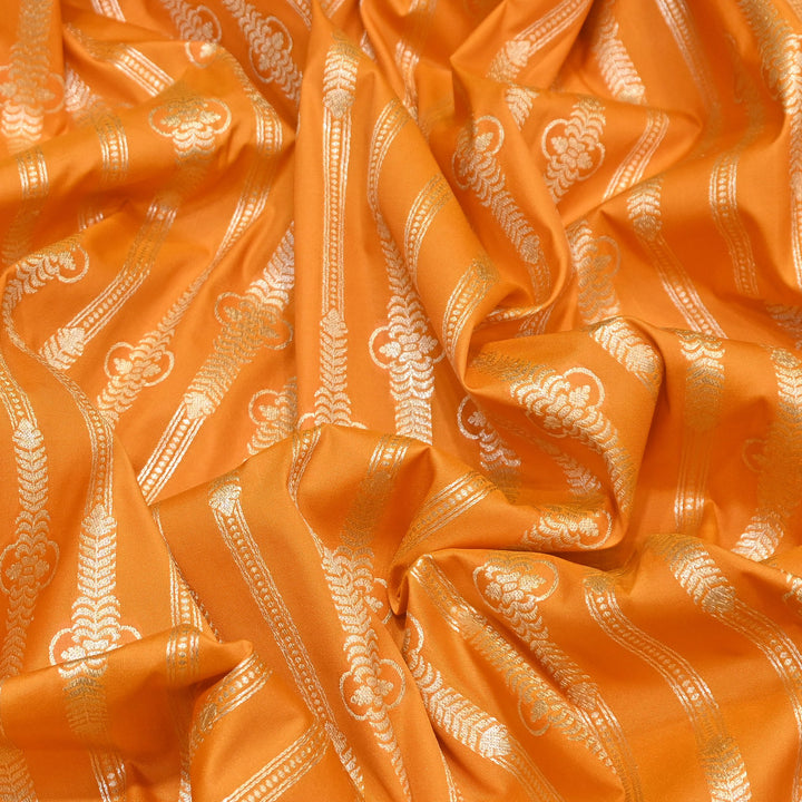 Elegant Chanderi Paudi Brocade Fabric | Soft Lightweight Designer Fabric | 000274-05
