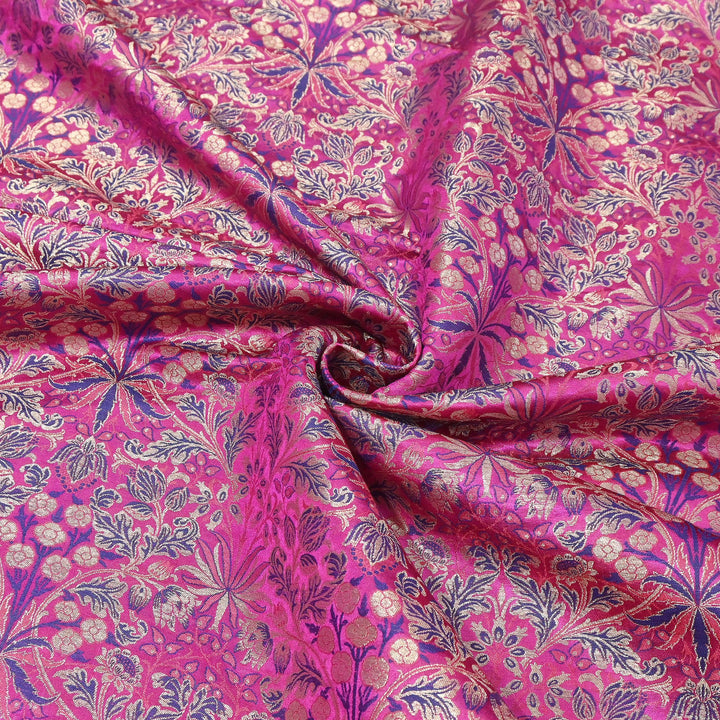 Luxury Katan Silk Tehra Zari Brocade Fabric |Traditional Designer Woven Ethnic Fabricc | RS0350-E