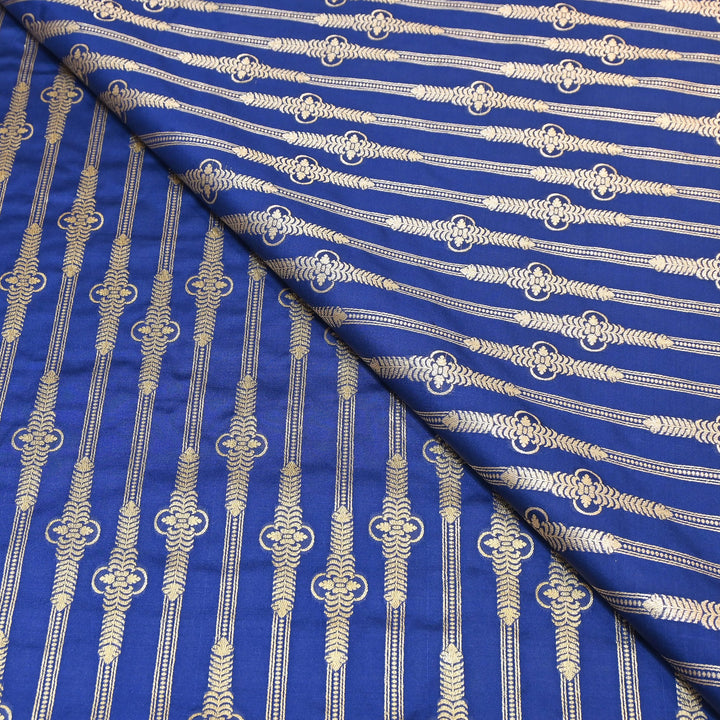 Elegant Chanderi Paudi Brocade Fabric | Soft Lightweight Designer Fabric | 000274-06