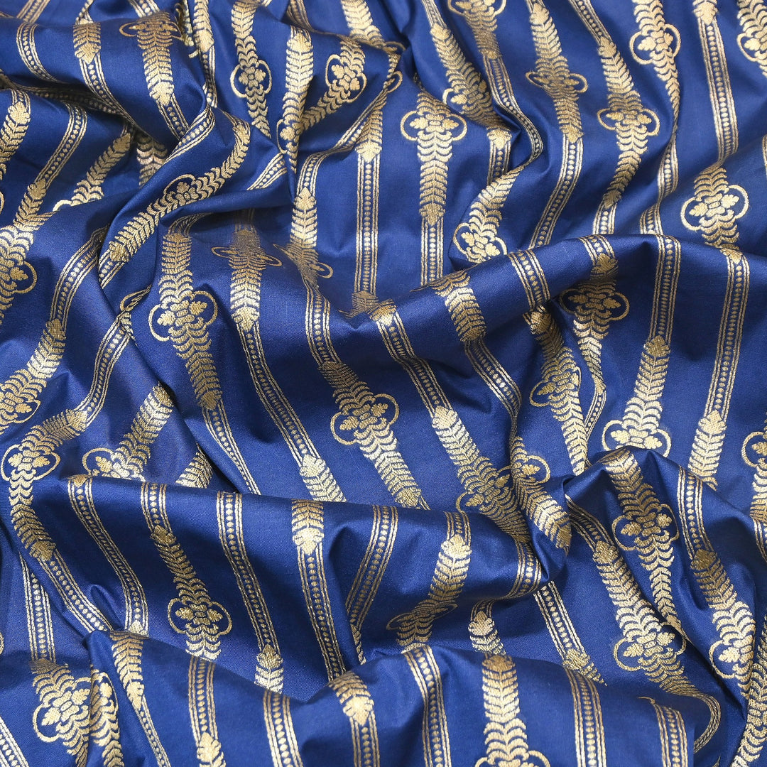 Elegant Chanderi Paudi Brocade Fabric | Soft Lightweight Designer Fabric | 000274-06