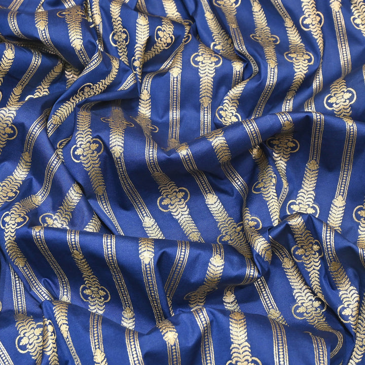 Elegant Chanderi Paudi Brocade Fabric | Soft Lightweight Designer Fabric | 000274-06