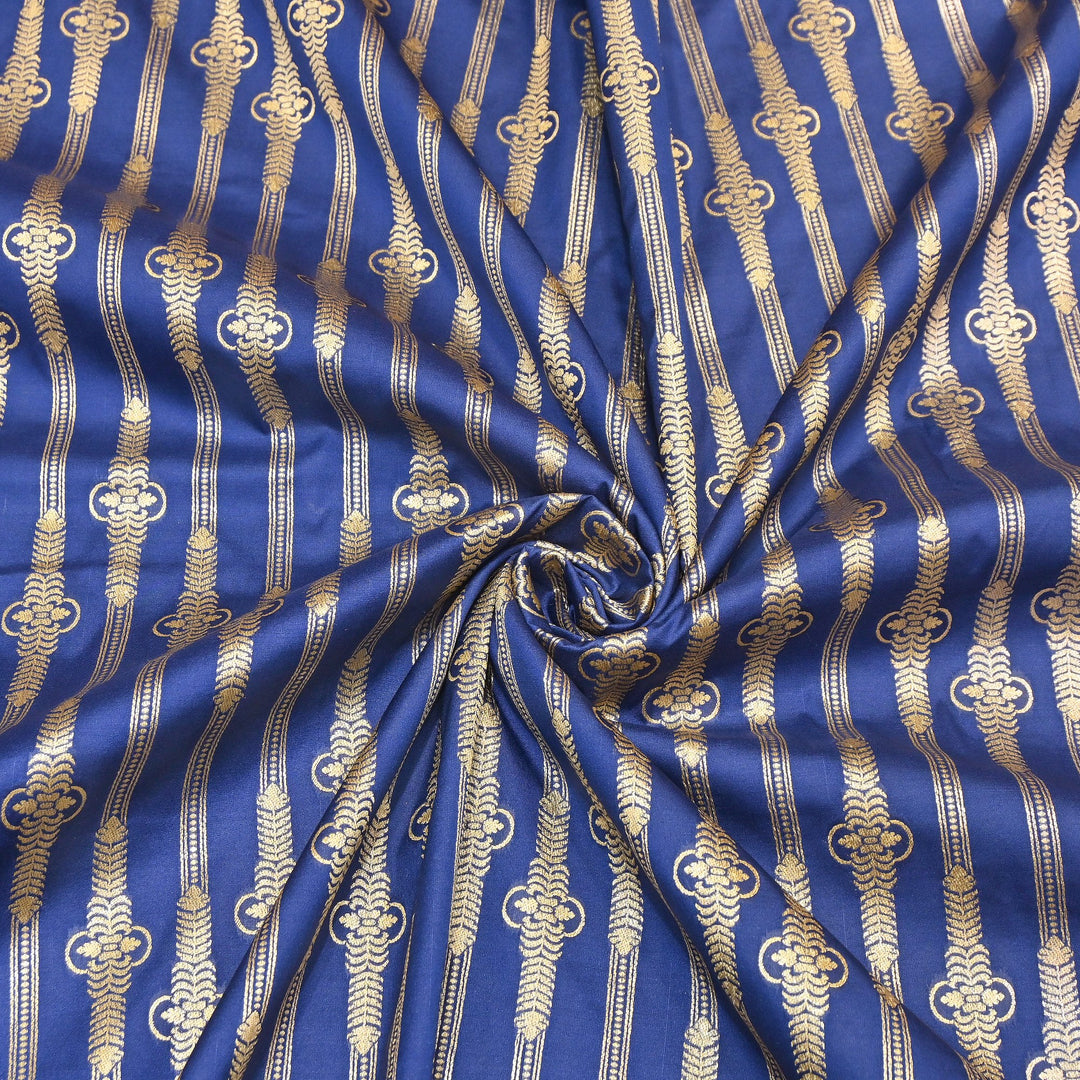Elegant Chanderi Paudi Brocade Fabric | Soft Lightweight Designer Fabric | 000274-06