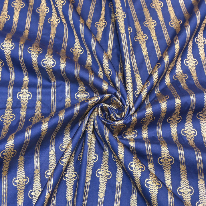 Elegant Chanderi Paudi Brocade Fabric | Soft Lightweight Designer Fabric | 000274-06