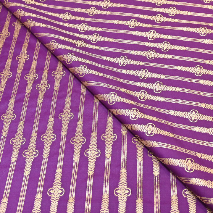 Elegant Chanderi Paudi Brocade Fabric | Soft Lightweight Designer Fabric | 000274-07