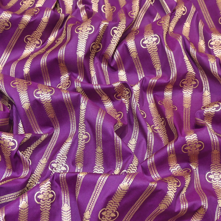 Elegant Chanderi Paudi Brocade Fabric | Soft Lightweight Designer Fabric | 000274-07