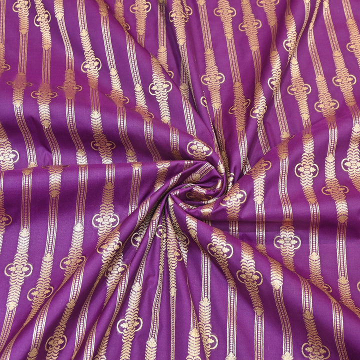 Elegant Chanderi Paudi Brocade Fabric | Soft Lightweight Designer Fabric | 000274-07