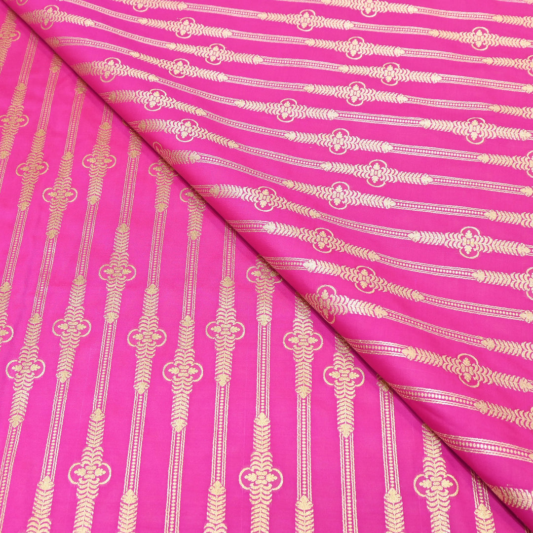 Elegant Chanderi Paudi Brocade Fabric | Soft Lightweight Designer Fabric | 000274-08