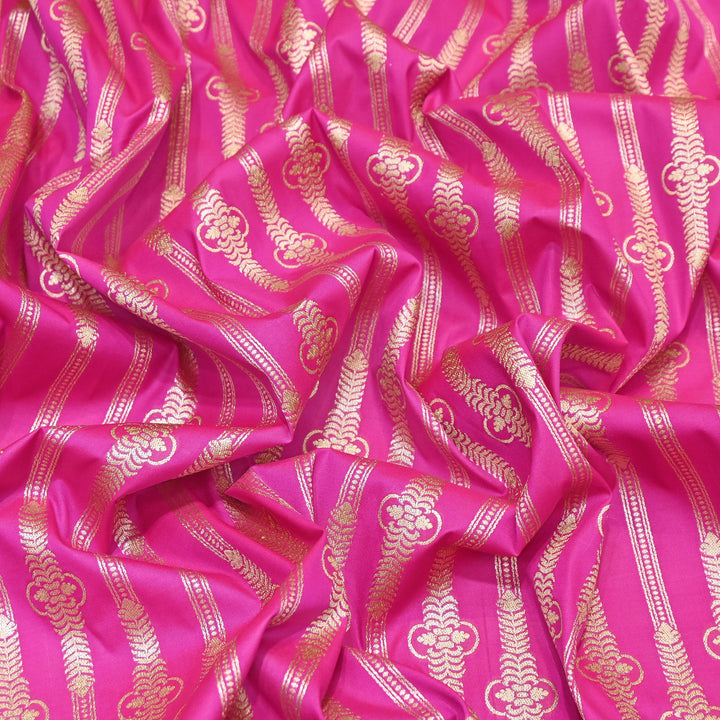 Elegant Chanderi Paudi Brocade Fabric | Soft Lightweight Designer Fabric | 000274-08
