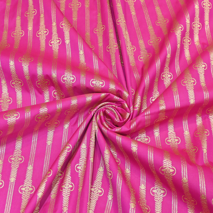Elegant Chanderi Paudi Brocade Fabric | Soft Lightweight Designer Fabric | 000274-08