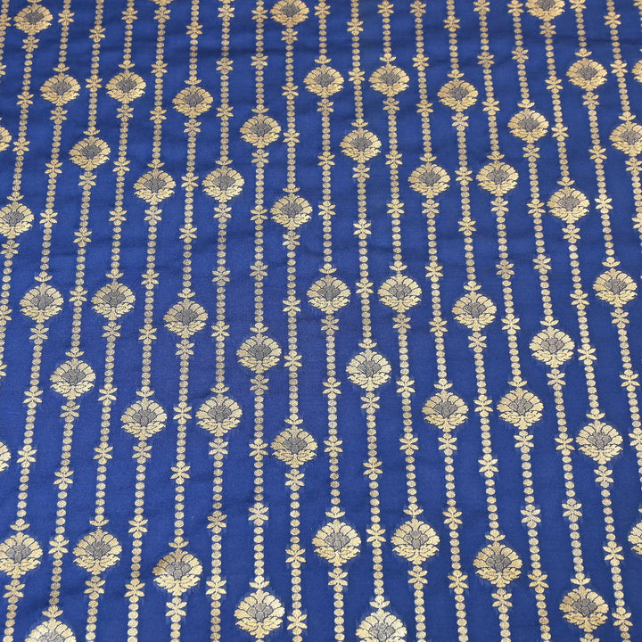 Elegant Chanderi Paudi Brocade Fabric | Soft Lightweight Designer Fabric | 000274-03