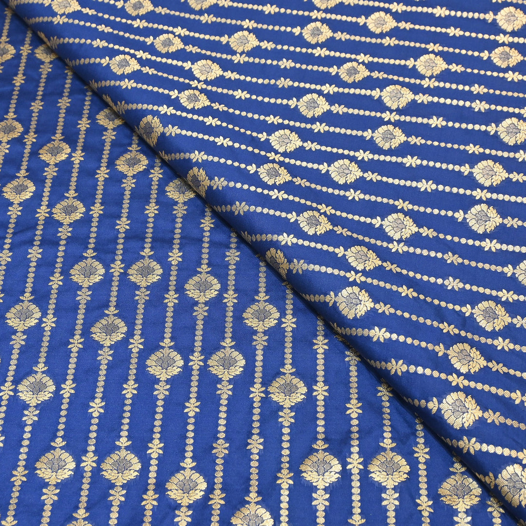 Elegant Chanderi Paudi Brocade Fabric | Soft Lightweight Designer Fabric | 000274-03