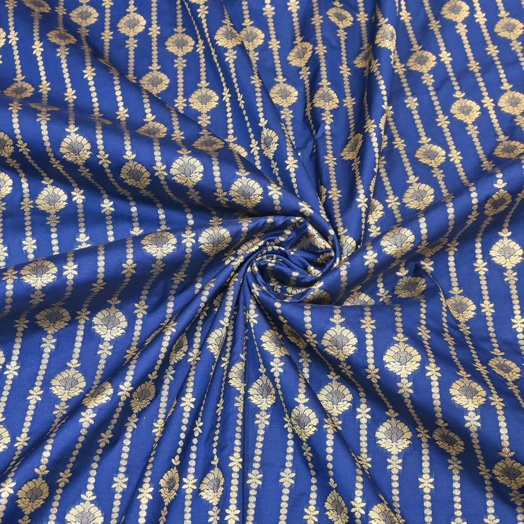Elegant Chanderi Paudi Brocade Fabric | Soft Lightweight Designer Fabric | 000274-03