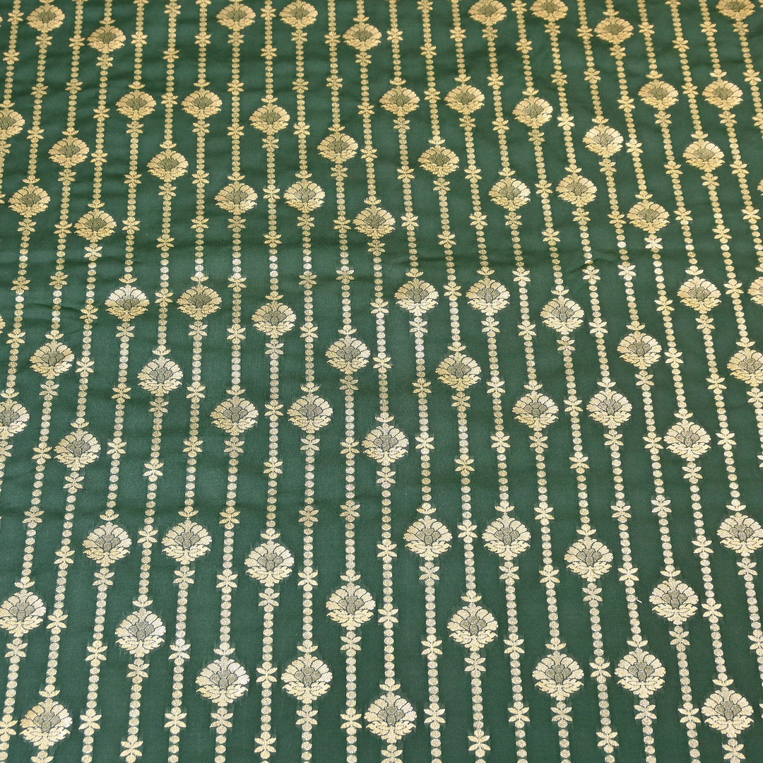 Elegant Chanderi Paudi Brocade Fabric | Soft Lightweight Designer Fabric | 000274-04