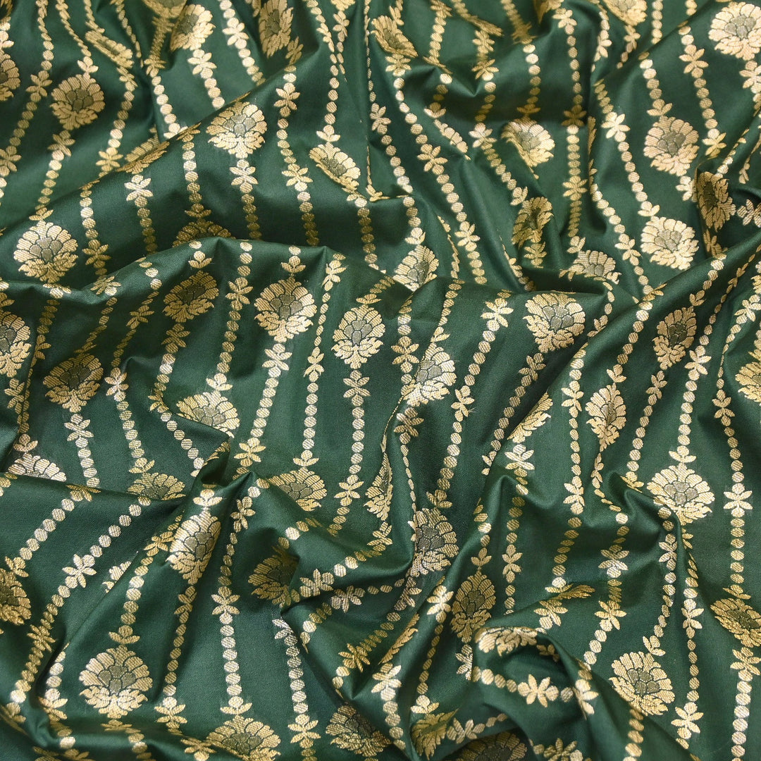 Elegant Chanderi Paudi Brocade Fabric | Soft Lightweight Designer Fabric | 000274-04