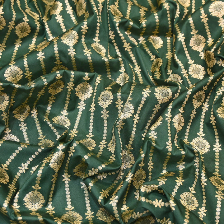 Elegant Chanderi Paudi Brocade Fabric | Soft Lightweight Designer Fabric | 000274-04