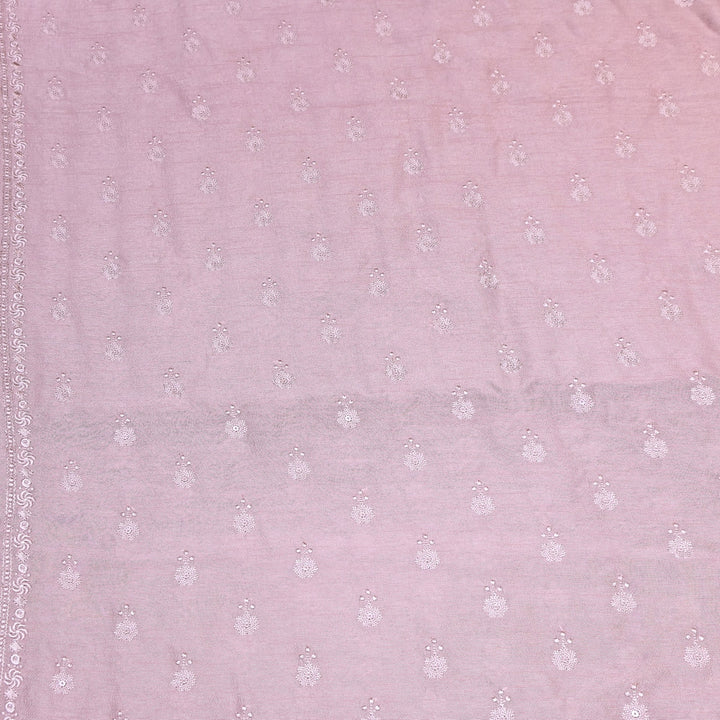 Blush Pink Color Bamberg Raw Silk Thread Embroidery Fabric- GP3819-9