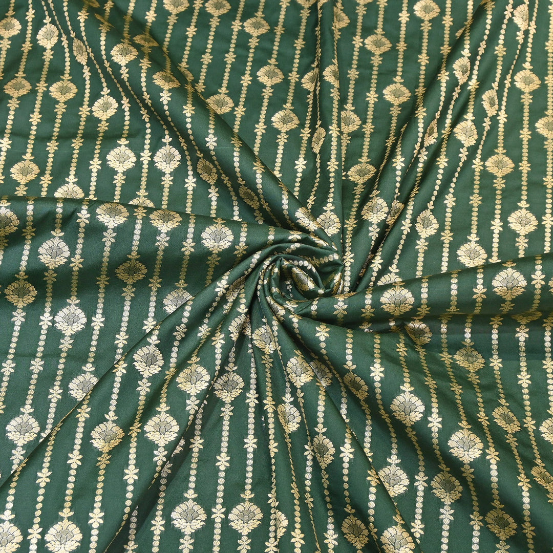 Elegant Chanderi Paudi Brocade Fabric | Soft Lightweight Designer Fabric | 000274-04