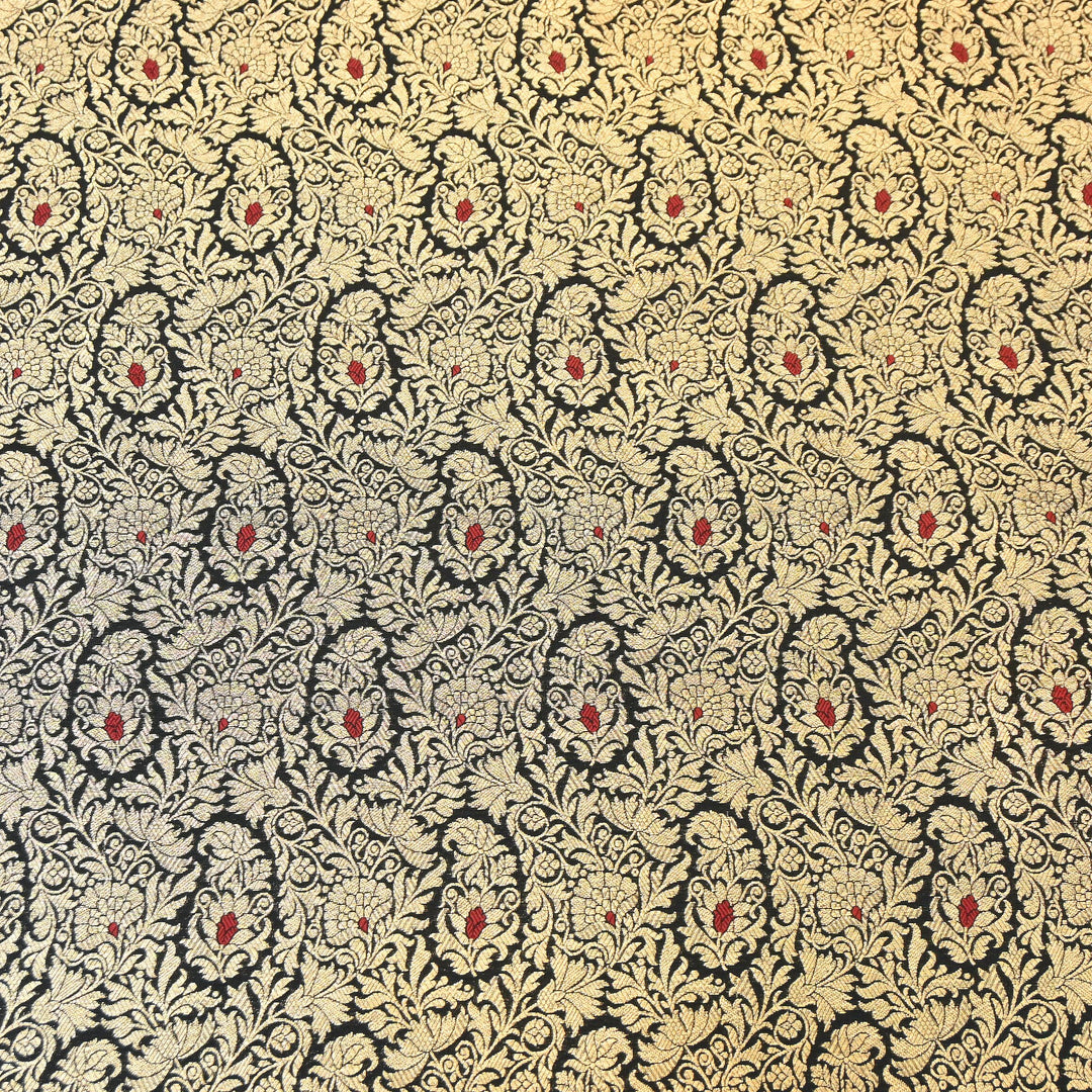 Premium Satin Mina Zari Brocade Fabric | Designer Fabric | ZZ1217-01