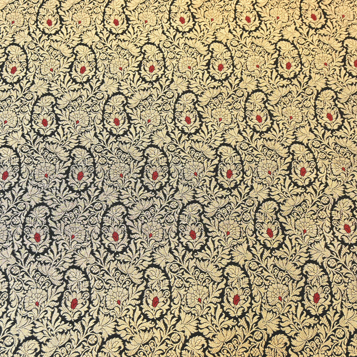Premium Satin Mina Zari Brocade Fabric | Designer Fabric | ZZ1217-01