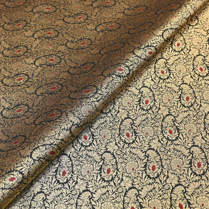 Premium Satin Mina Zari Brocade Fabric | Designer Fabric | ZZ1217-01