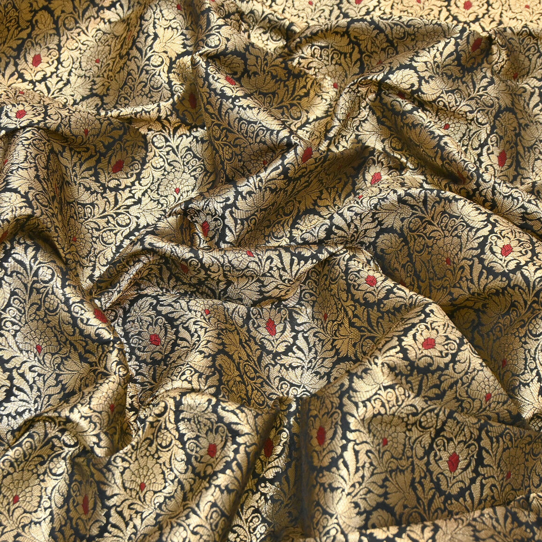Premium Satin Mina Zari Brocade Fabric | Designer Fabric | ZZ1217-01