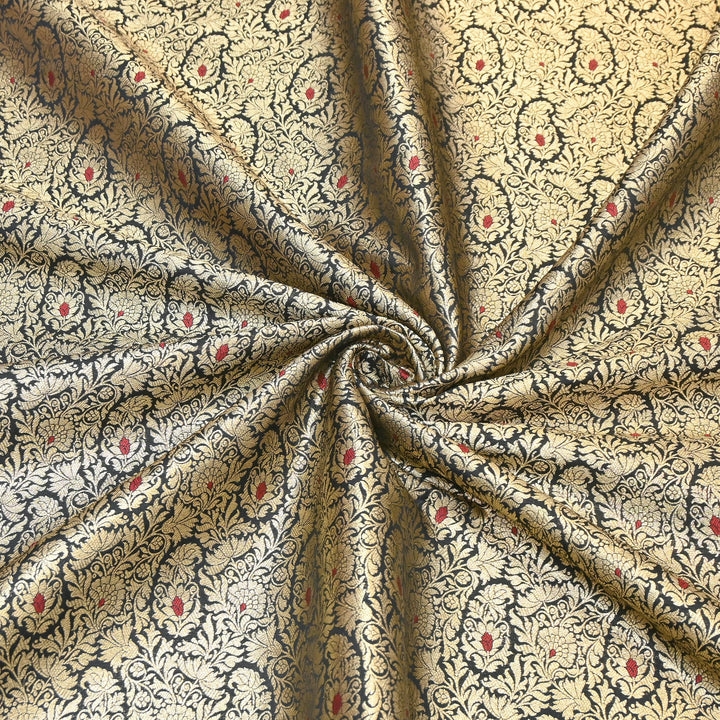 Premium Satin Mina Zari Brocade Fabric | Designer Fabric | ZZ1217-01