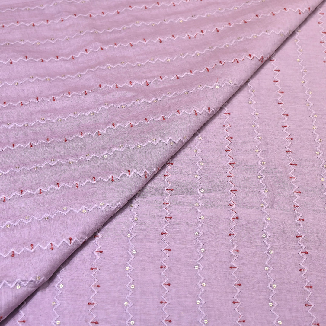 Mul Chanderi Sequence Work Embroidery – Designer Summer Fabric MF8163-1