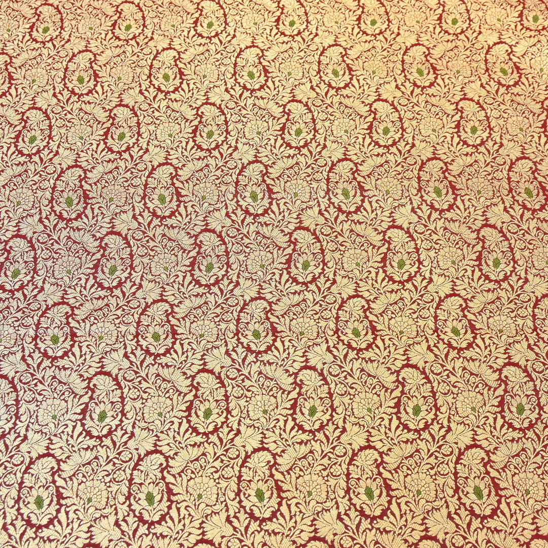 Premium Satin Mina Zari Brocade Fabric | Designer Fabric | ZZ1217-02