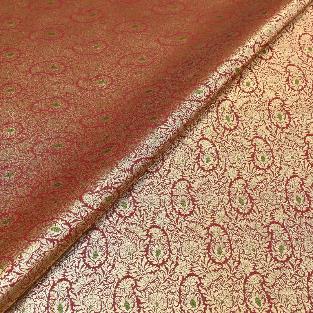 Premium Satin Mina Zari Brocade Fabric | Designer Fabric | ZZ1217-02