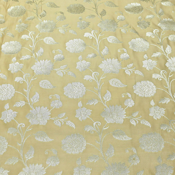 Mashru Satin Silk Zari Jaal Brocade Fabric – Luxury Designer Traditional Silk Fabric - MAS250-2