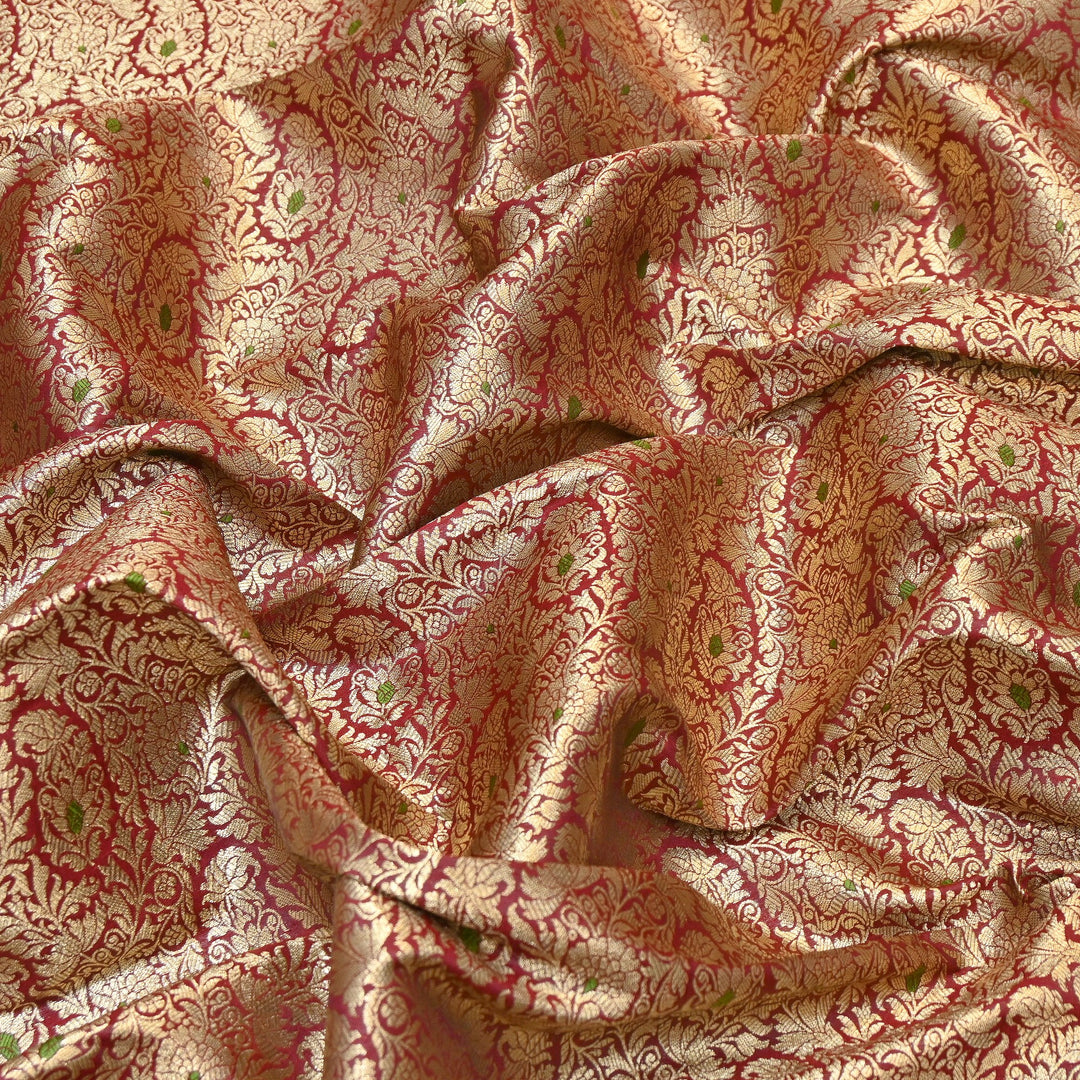 Premium Satin Mina Zari Brocade Fabric | Designer Fabric | ZZ1217-02