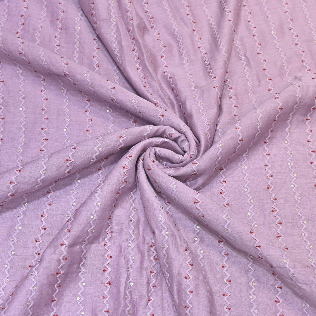 Mul Chanderi Sequence Work Embroidery – Designer Summer Fabric MF8163-1
