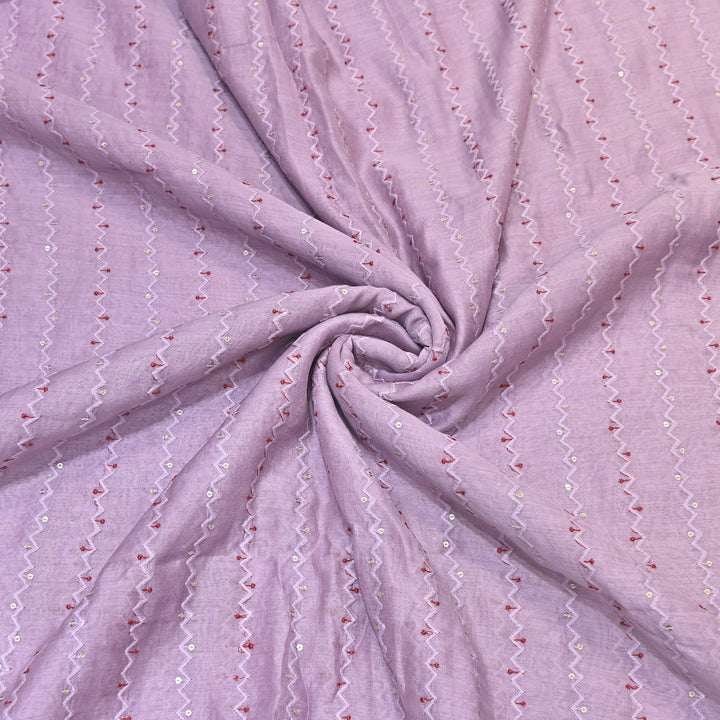 Mul Chanderi Sequence Work Embroidery – Designer Summer Fabric MF8163-1