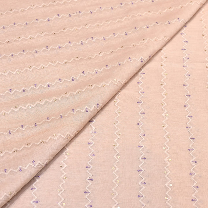 Mul Chanderi Sequence Work Embroidery – Designer Summer Fabric MF8163-2