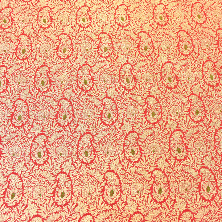 Premium Satin Mina Zari Brocade Fabric | Designer Fabric | ZZ1217-04