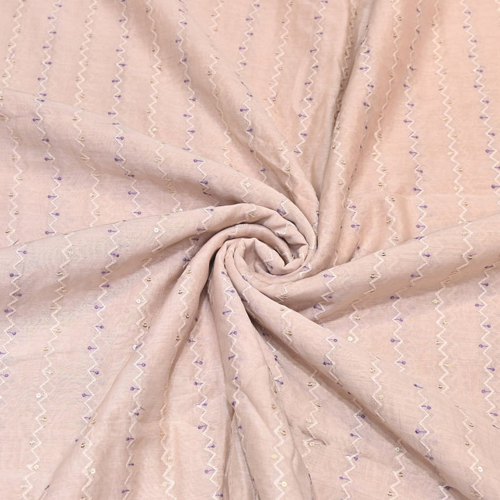 Mul Chanderi Sequence Work Embroidery – Designer Summer Fabric MF8163-2