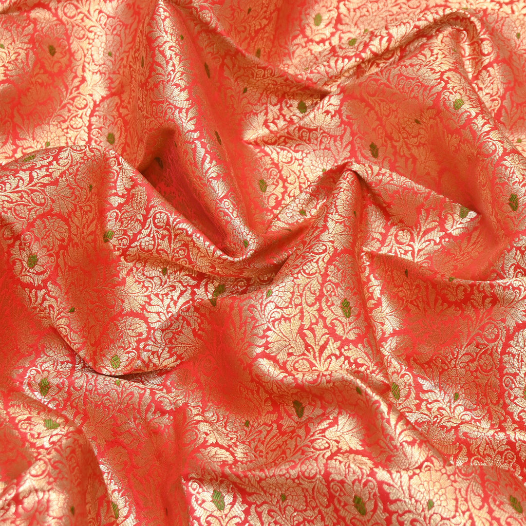 Premium Satin Mina Zari Brocade Fabric | Designer Fabric | ZZ1217-04