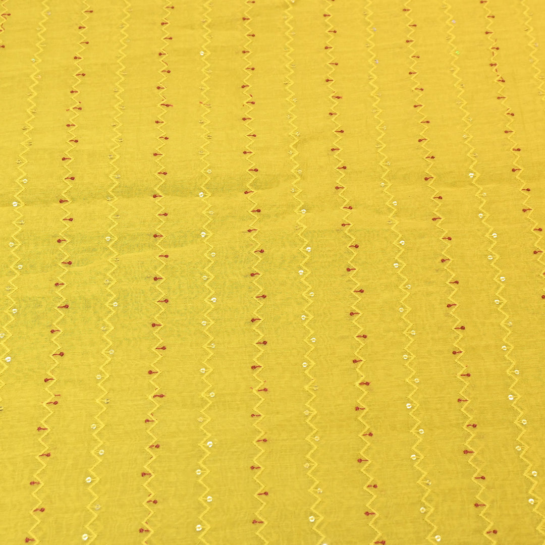 Mul Chanderi Sequence Work Embroidery – Designer Summer Fabric MF8163-3