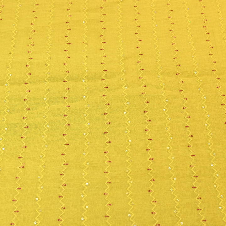 Mul Chanderi Sequence Work Embroidery – Designer Summer Fabric MF8163-3