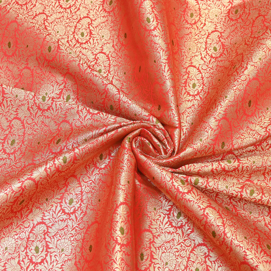 Premium Satin Mina Zari Brocade Fabric | Designer Fabric | ZZ1217-04