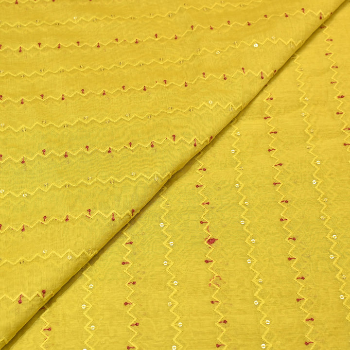 Mul Chanderi Sequence Work Embroidery – Designer Summer Fabric MF8163-3