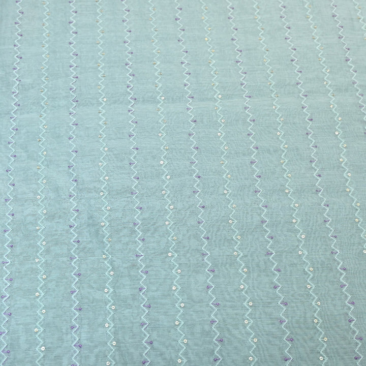 Mul Chanderi Sequence Work Embroidery – Designer Summer Fabric MF8163-4