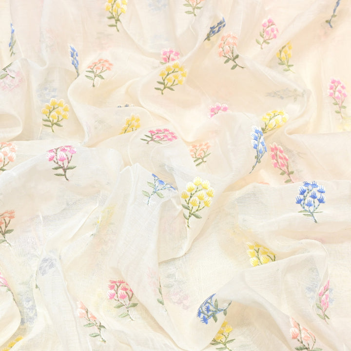 Mul Chanderi Thread Work Embroidery – Designer Summer Fabric MF0801-1