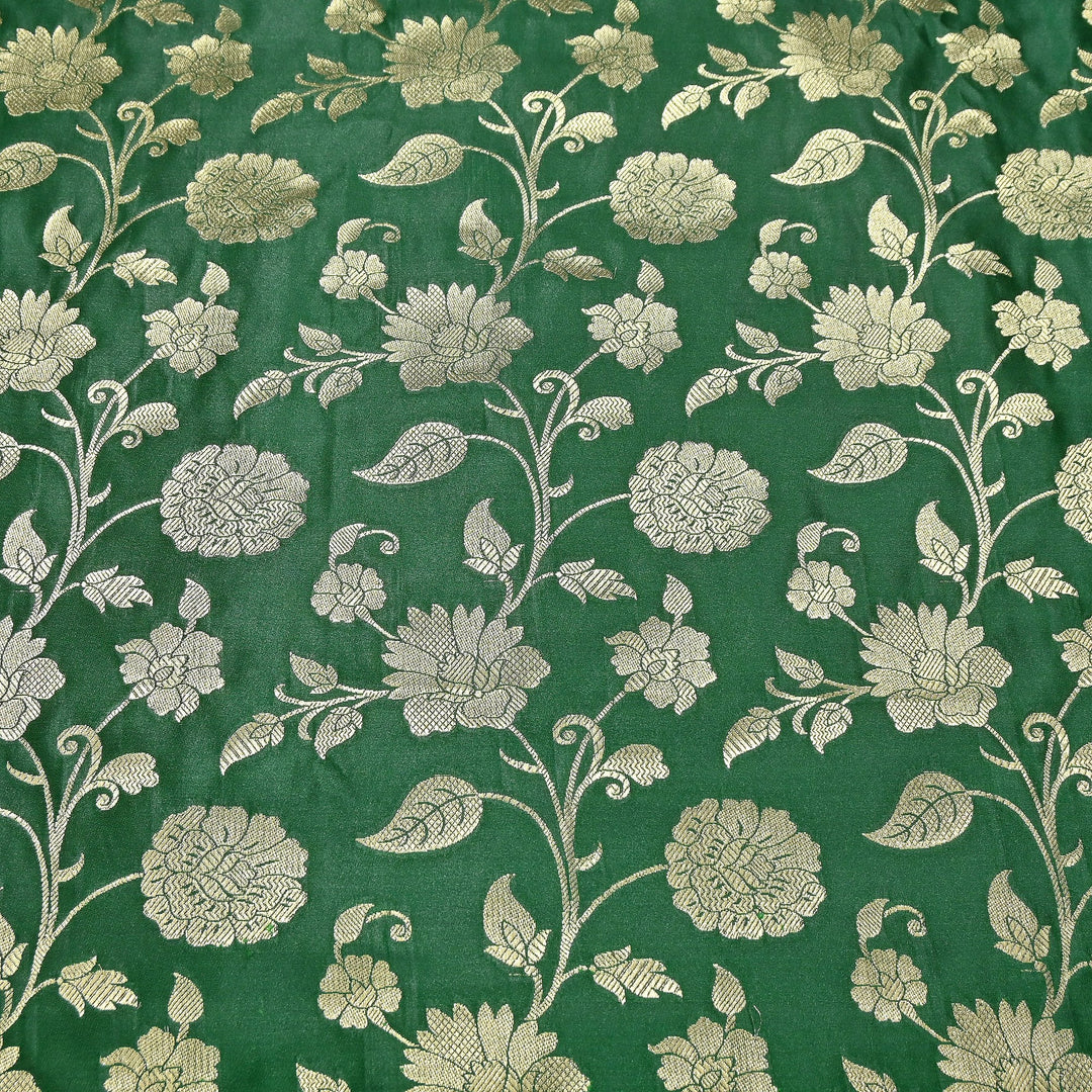 Mashru Satin Silk Zari Jaal Brocade Fabric – Luxury Designer Traditional Silk Fabric - MAS250-7