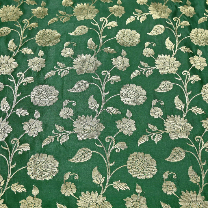 Mashru Satin Silk Zari Jaal Brocade Fabric – Luxury Designer Traditional Silk Fabric - MAS250-7