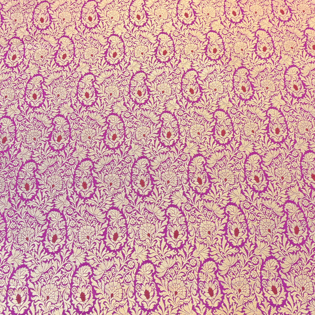 Premium Satin Mina Zari Brocade Fabric | Designer Fabric | ZZ1217-08