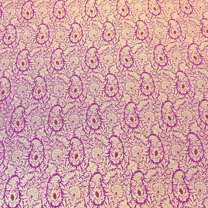 Premium Satin Mina Zari Brocade Fabric | Designer Fabric | ZZ1217-08